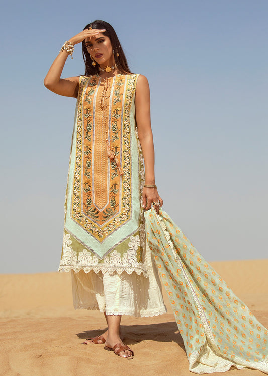 Eclectic Breeze - 4B - Summery Tangerine | Crimson × Saira Shakira | Luxury Lawn Collection 2022