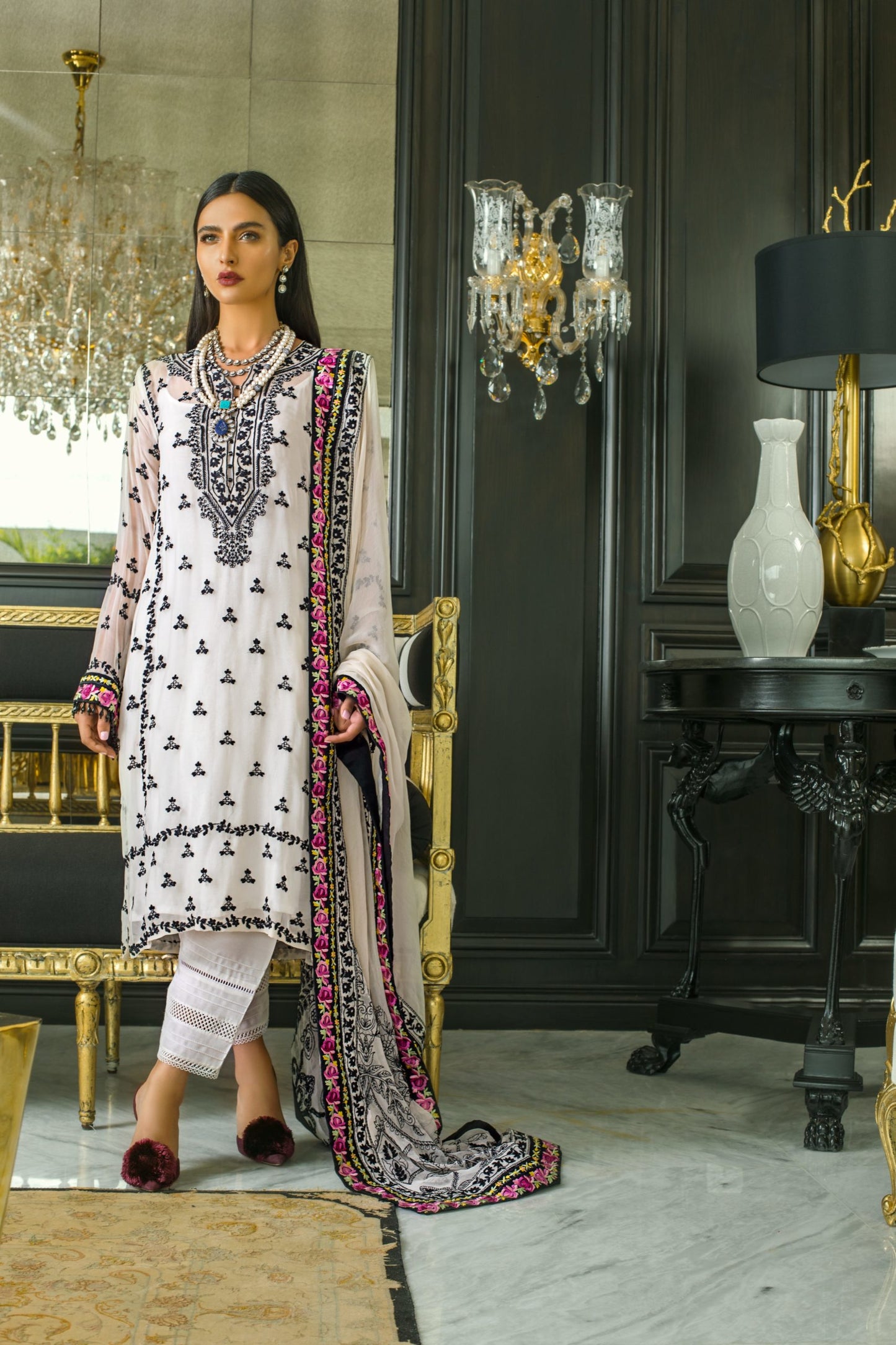 MHC-07 | Mina Hassan | Regalia Textile | Embroidered Chiffon Collection