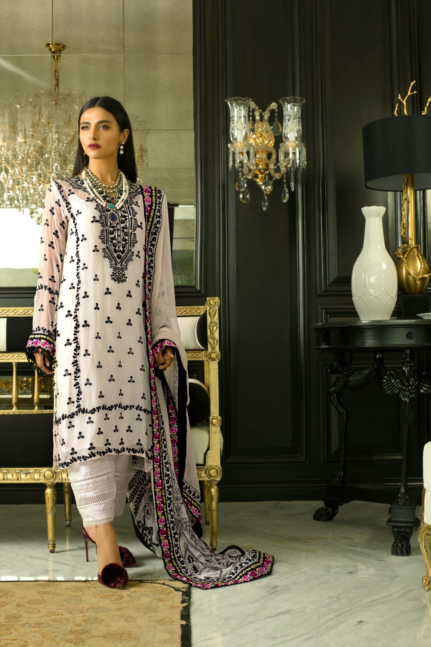 MHC-07 | Mina Hassan | Regalia Textile | Embroidered Chiffon Collection