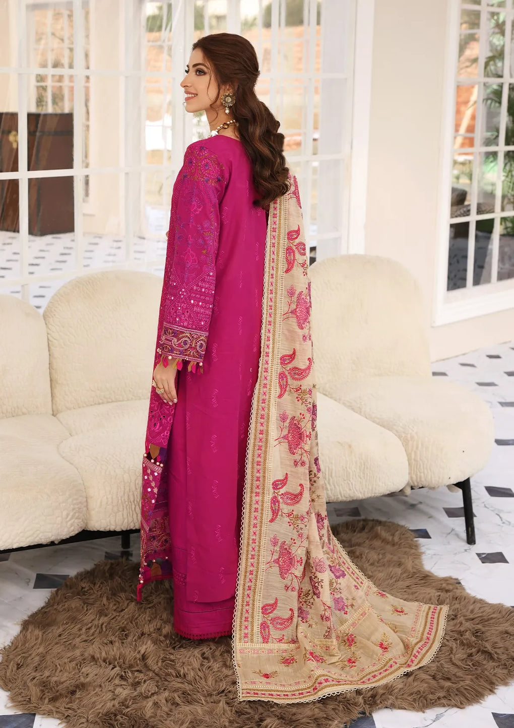 ELC11 - Hot Pink | Elaf | Festive Chikankari Collection 2023