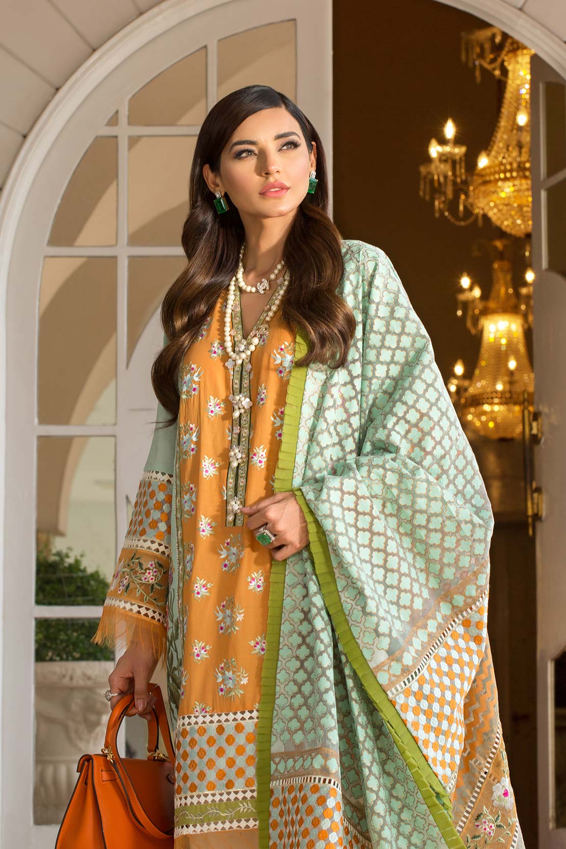 D9-A | A Sunny Afternoon - Mandarin | Crimson by Saira Shakira | Luxury Lawn Collection