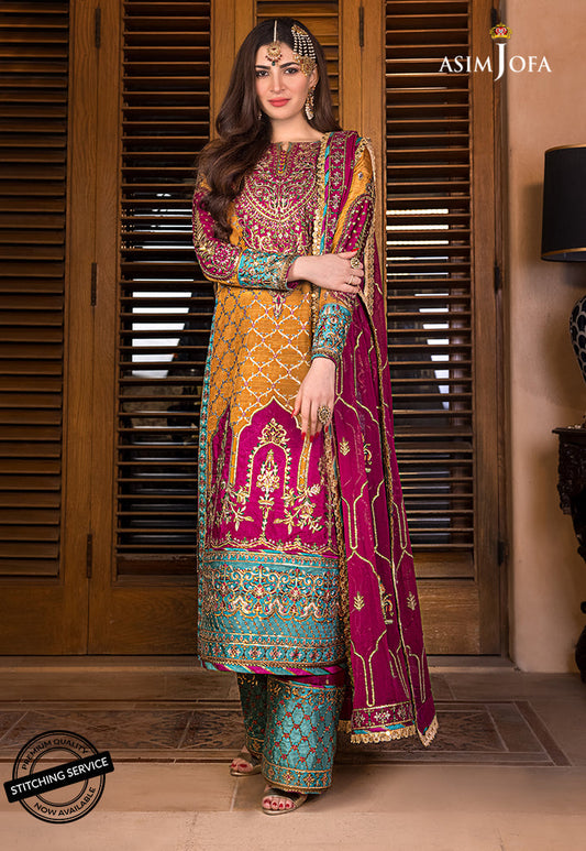 AJBN-04 | Asim Jofa | Baad e Naubahar | Chiffon & Raw Silk Collection