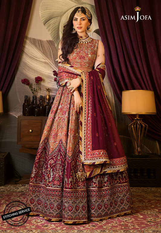 AJBN-12 | Asim Jofa | Baad e Naubahar | Chiffon & Raw Silk Collection