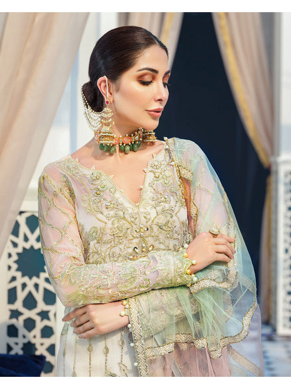 Nora D-3 (3-Piece Embroidered Chiffon Suit) | Gulaal | Adila Unstitched Luxury Formals