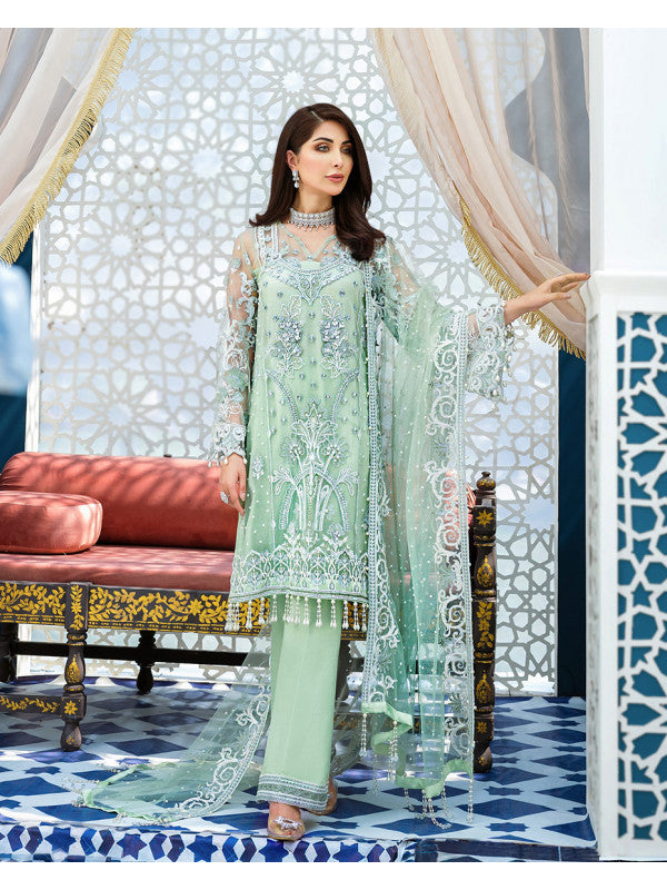 Anisah D-5 (3-Piece Embroidered Net Suit) | Gulaal | Adila Unstitched Luxury Formals