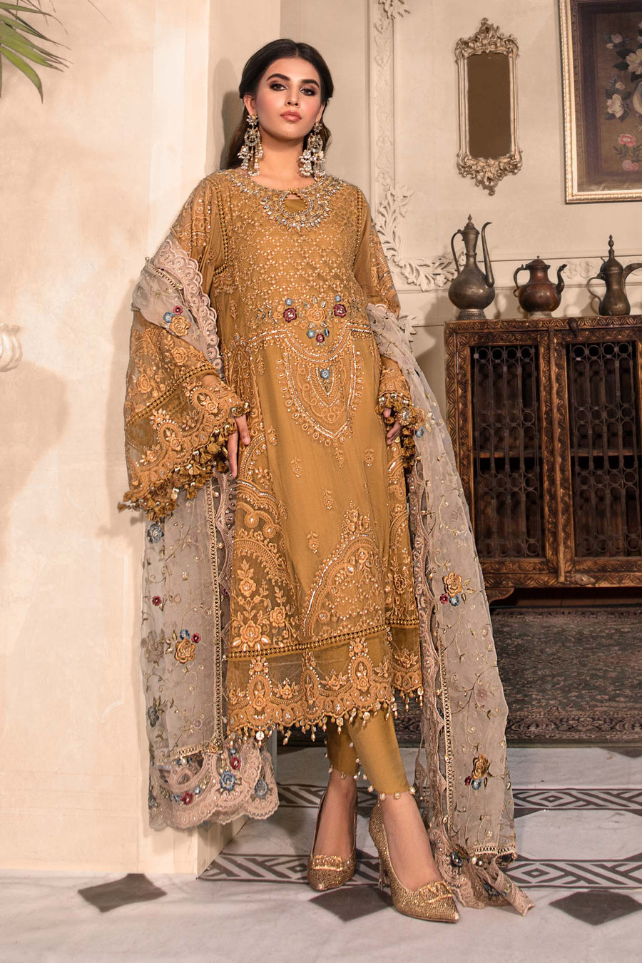 Mustard BD-2606 | Maria B | Mbroidered | Eid Heritage Collection 23
