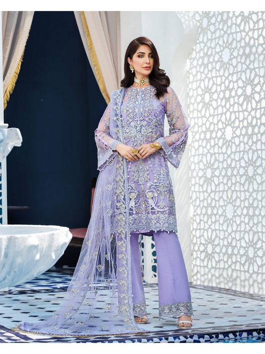 Aleah D-7 (3-Piece Embroidered Net Suit) | Gulaal | Adila Unstitched Luxury Formals