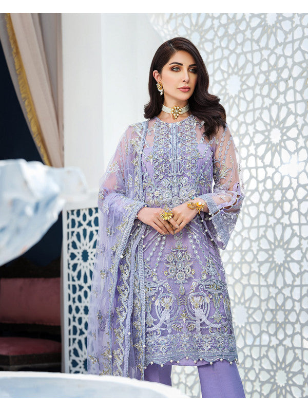 Aleah D-7 (3-Piece Embroidered Net Suit) | Gulaal | Adila Unstitched Luxury Formals