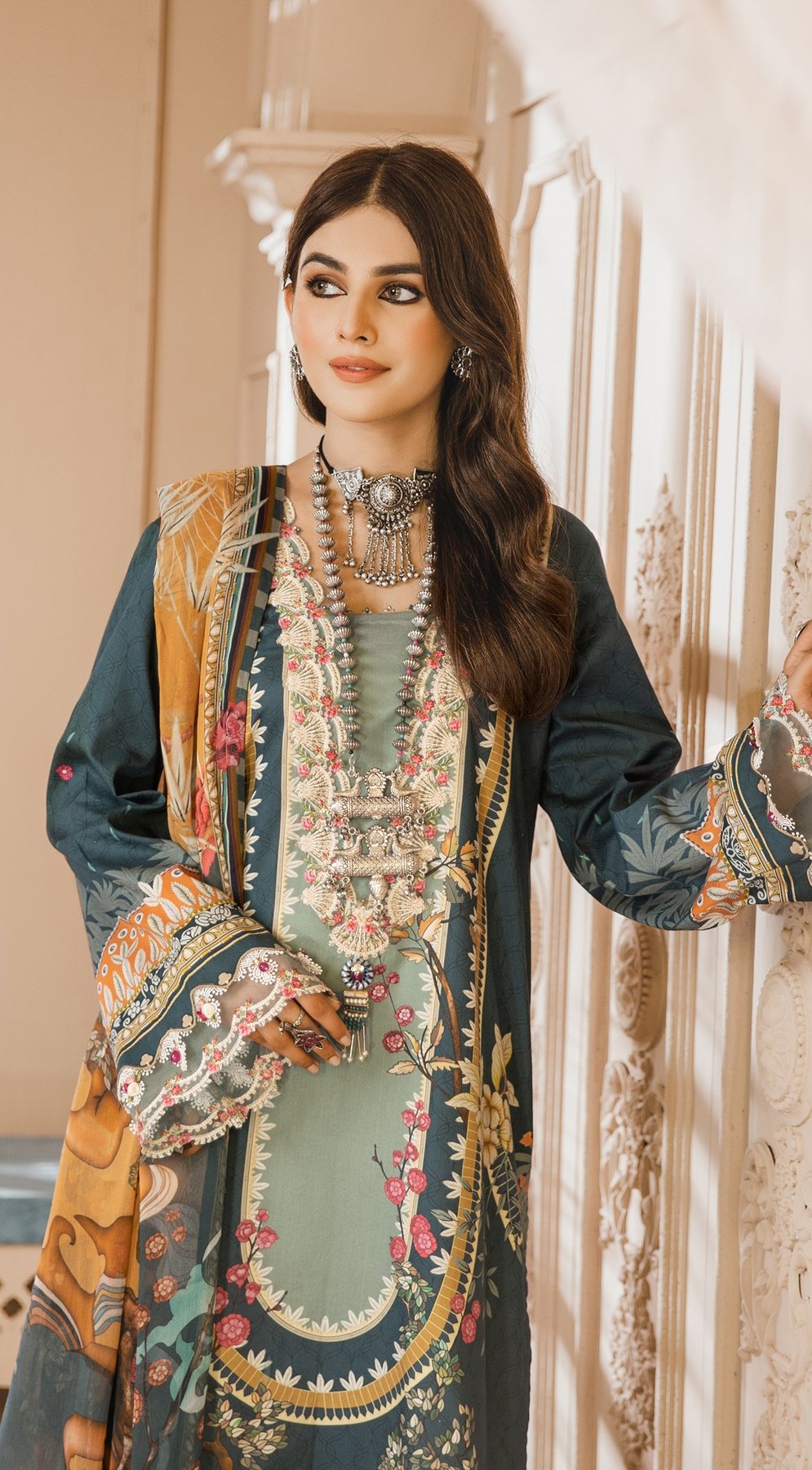 Shahzeen | Anaya by Kiran Chaudhry | Noor Bano | Unstitched Embroidered Cambric Collection'21
