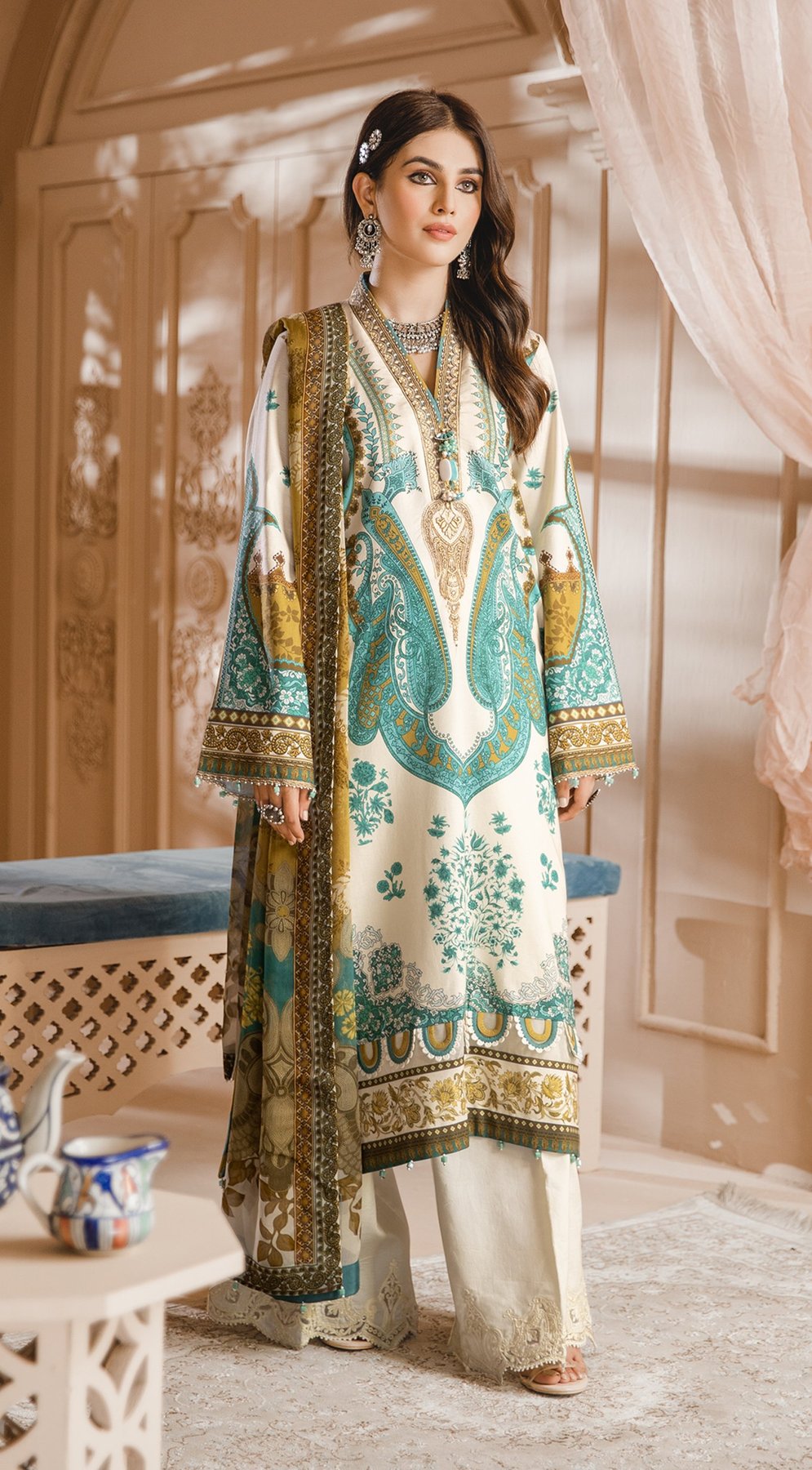 Nureh | Anaya by Kiran Chaudhry | Noor Bano | Unstitched Embroidered Cambric Collection'21