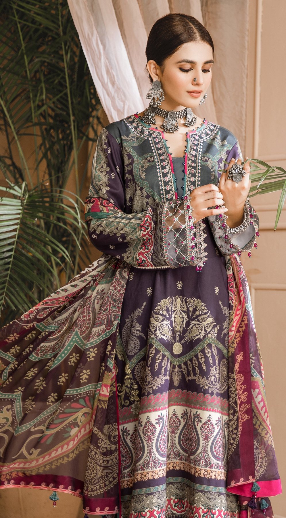 Sahar | Anaya by Kiran Chaudhry | Noor Bano | Unstitched Embroidered Cambric Collection'21