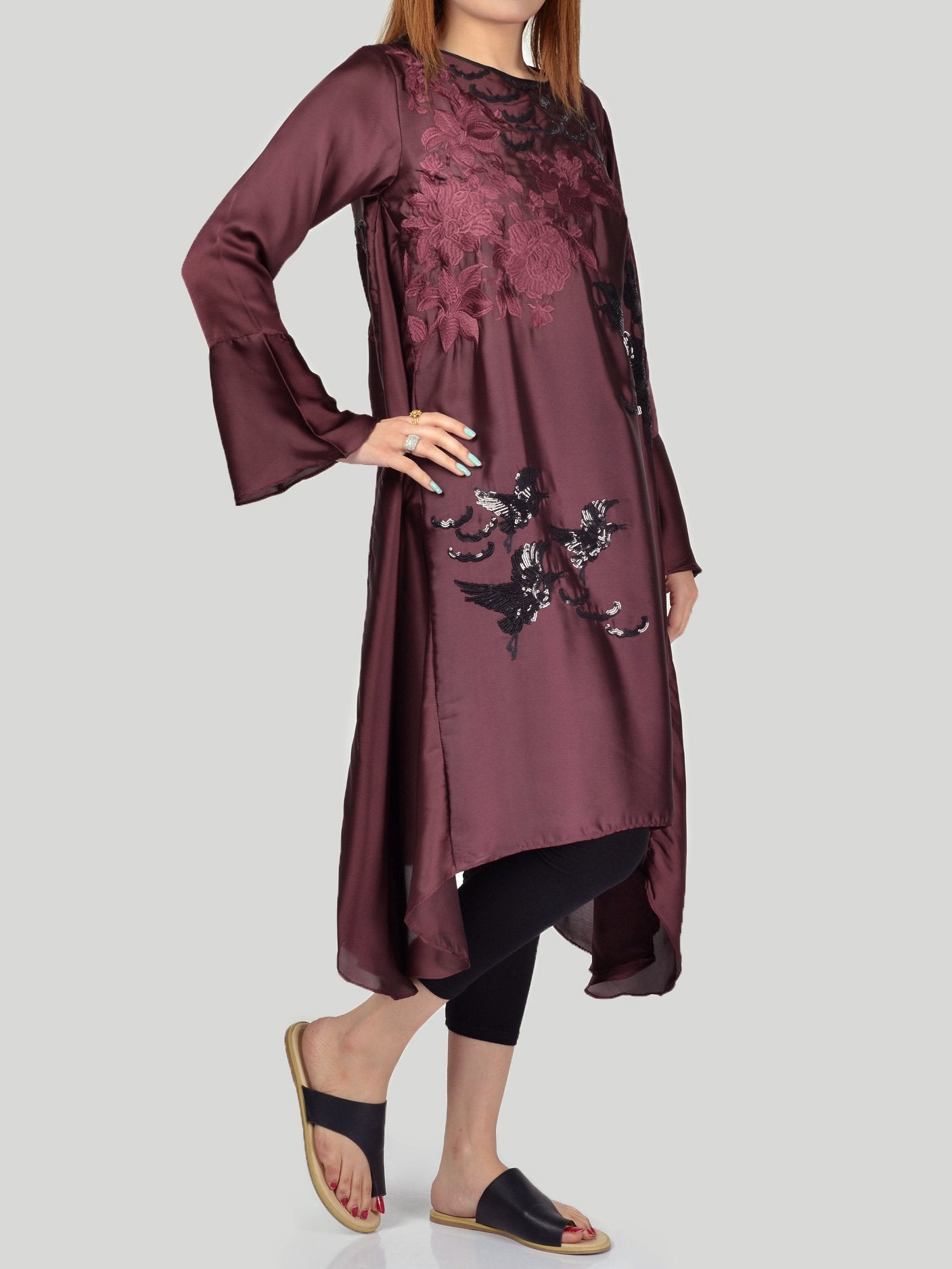 Embroidered Silk Shirt (F0673) by Limelight