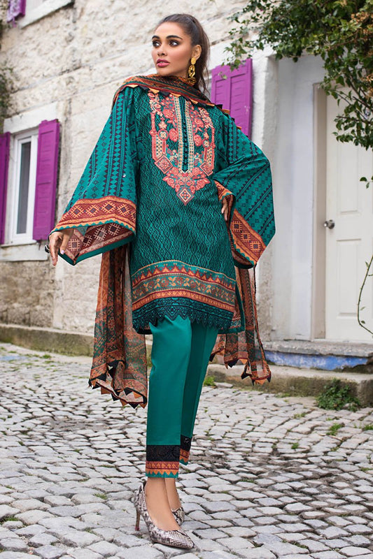 Emerald Elegance A | Zainab Chottani  | Tahra Lawn 2021