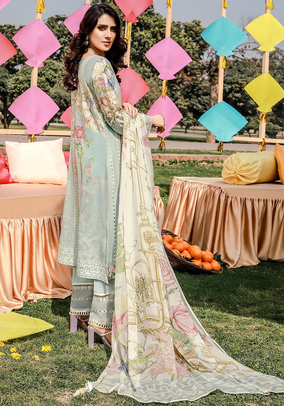 EPL 1B - Pewter Floral  | Elaf Festive Collection 2021