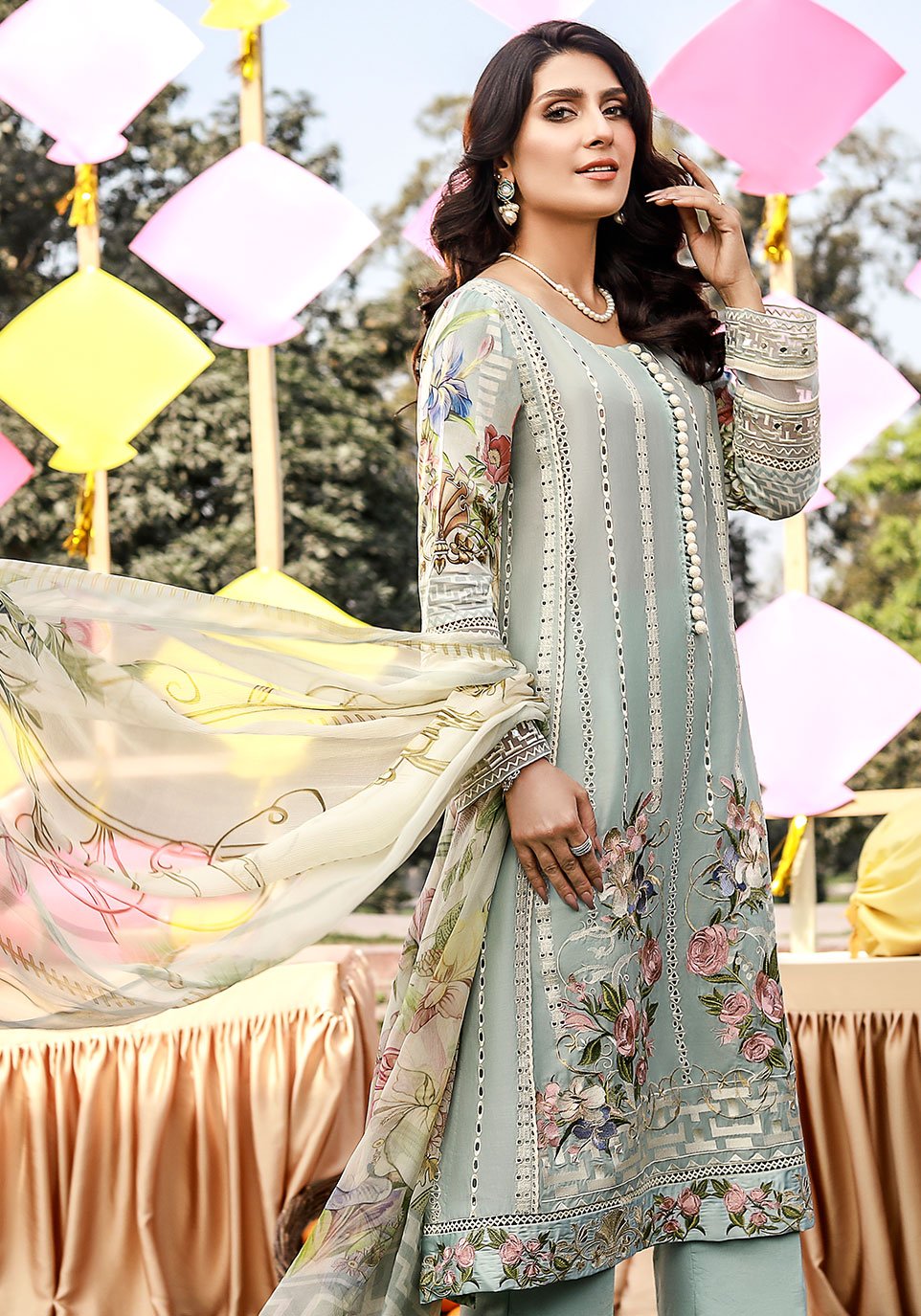 EPL 1B - Pewter Floral  | Elaf Festive Collection 2021