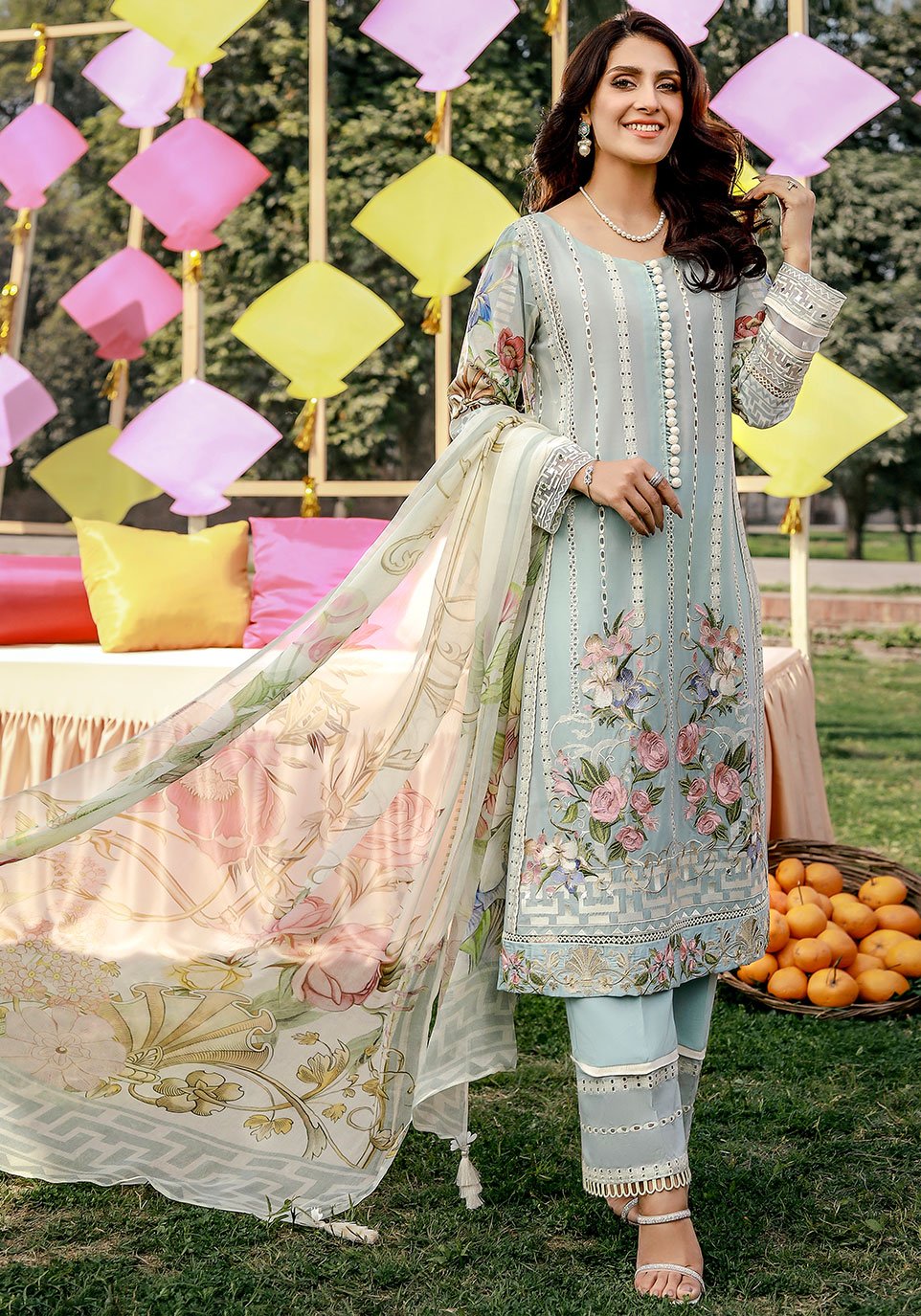 EPL 1B - Pewter Floral  | Elaf Festive Collection 2021