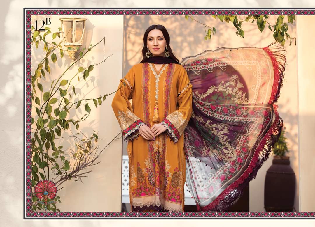12B | Maria B | Secret Garden | Mprints Summer Lawn Collection 2022