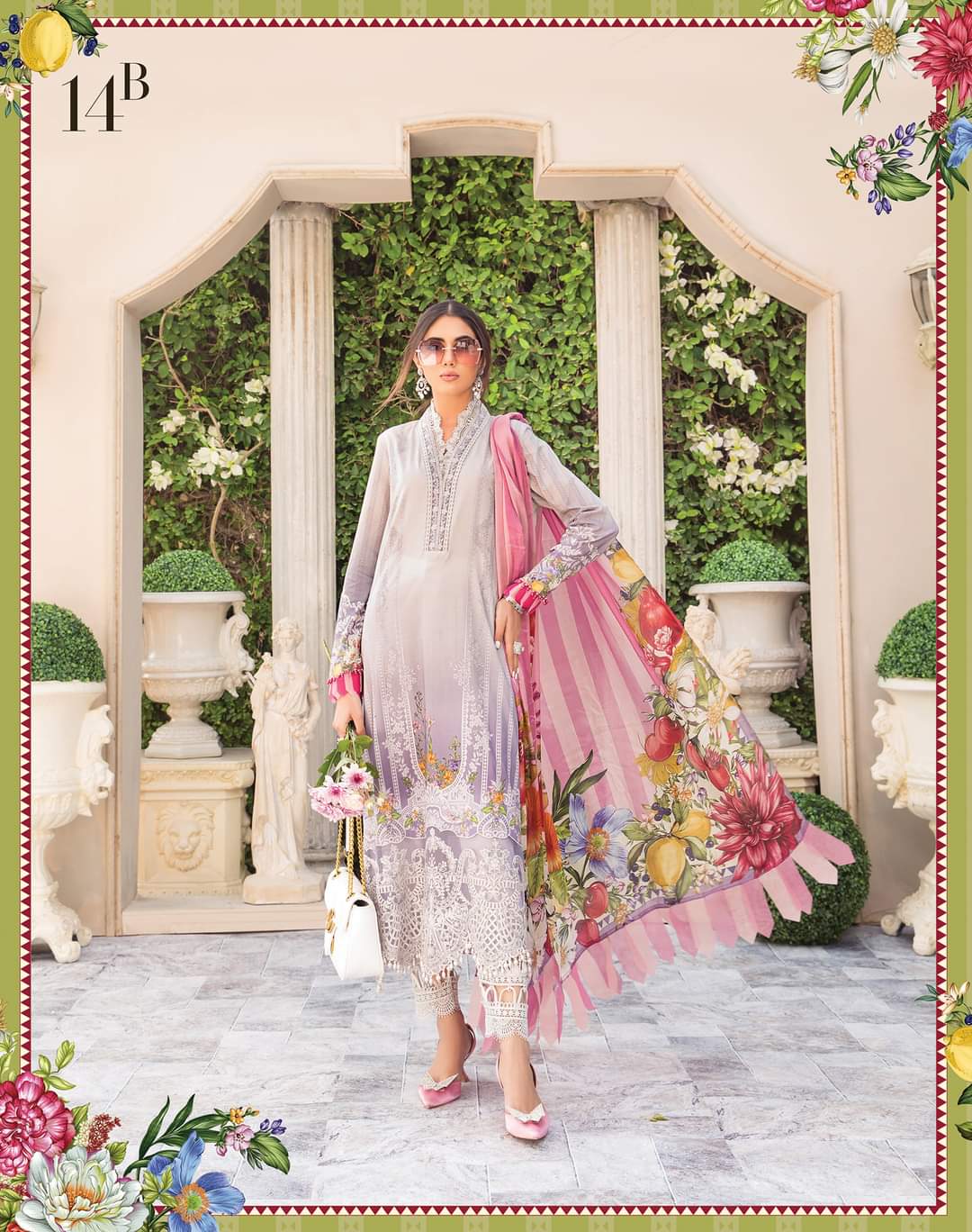 14B | Maria B | Secret Garden | Mprints Summer Lawn Collection 2022