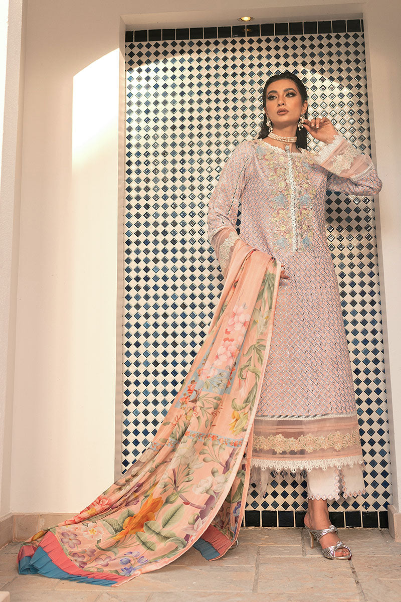 Pink Suede - HM22-04B | Mushq  | Hemline Lawn Collection 2022