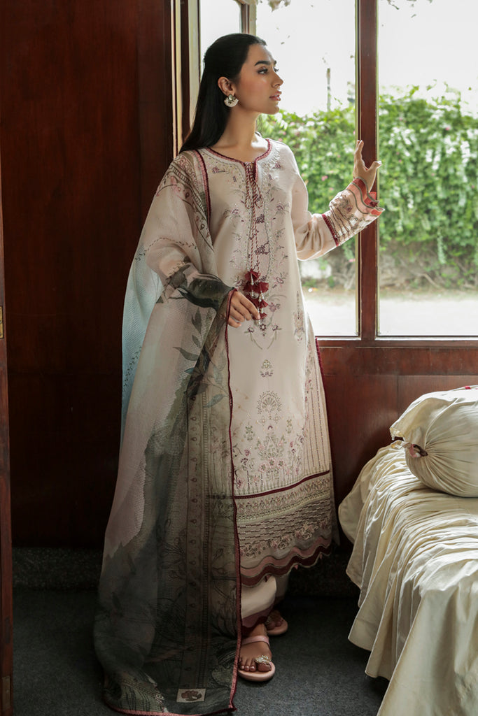 AQ-03 SAFFA | Qalamkar | Qline Dastak Lawn Collection 2022