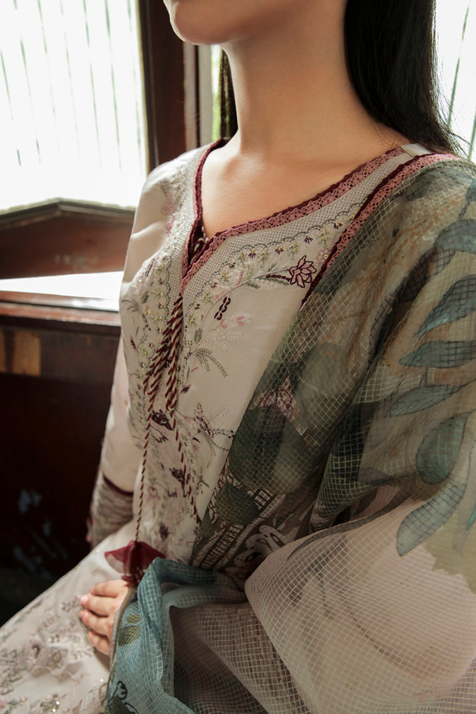 AQ-03 SAFFA | Qalamkar | Qline Dastak Lawn Collection 2022