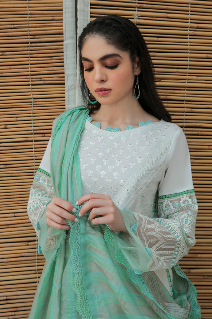 AQ-09 NAILA | Qalamkar | Qline Dastak Lawn Collection 2022