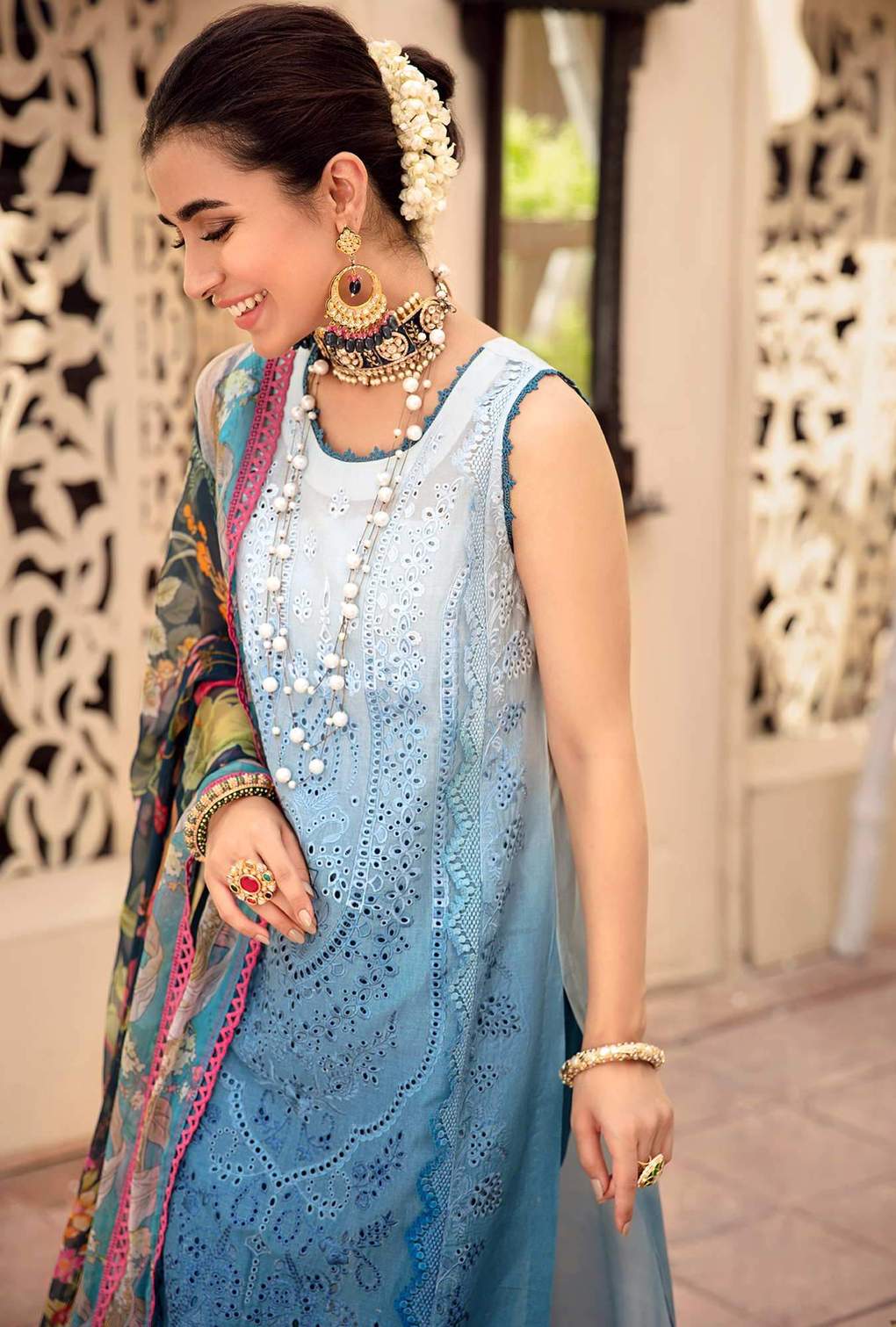 D12-Cobalt-Blue-Ombre | Noor Eid Chikankari Vol II 2021