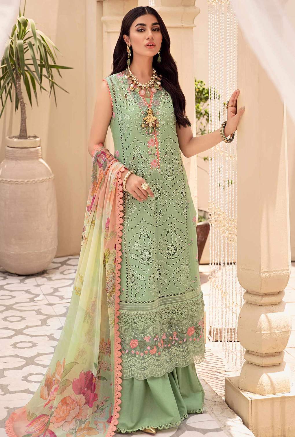 D4-Olive-Green | Noor Eid Chikankari Vol II 2021