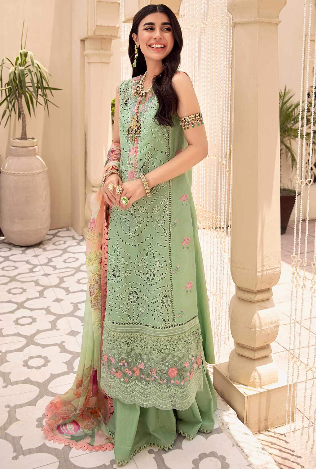 D4-Olive-Green | Noor Eid Chikankari Vol II 2021