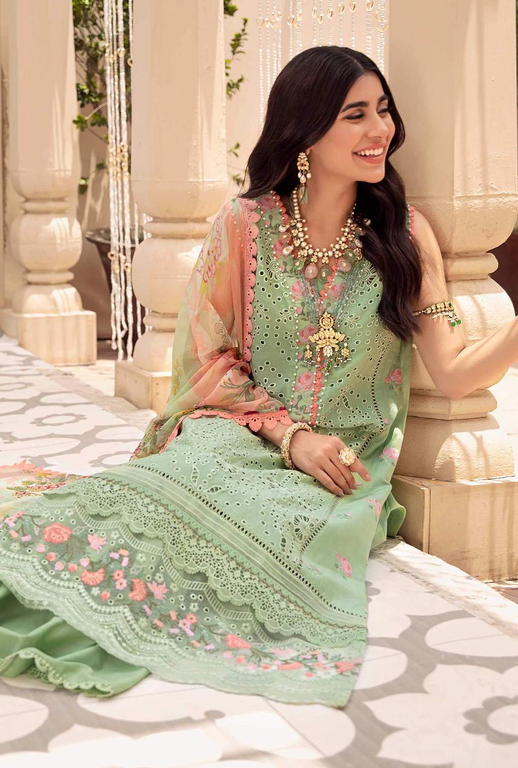 D4-Olive-Green | Noor Eid Chikankari Vol II 2021