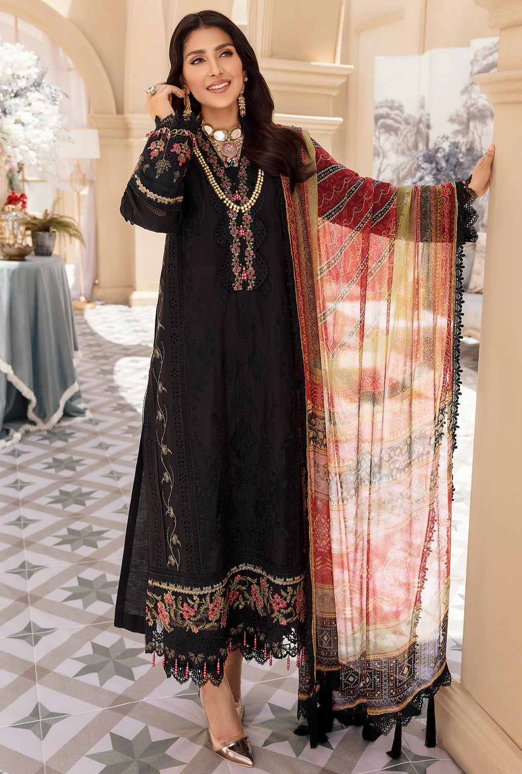 D - 01 - Ebony | Noor By Saadia Asad  | Eid Laserkari Collection 2022