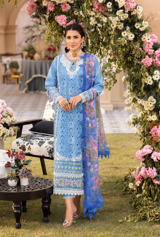 D - 10 - Cerulean  | Noor By Saadia Asad  | Eid Laserkari Collection 2022