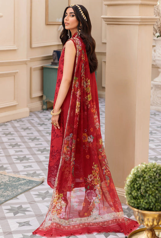 D - 04 - Scarlet | Noor By Saadia Asad  | Eid Laserkari Collection 2022