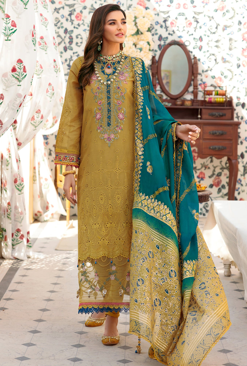 NEIDCHK22-D7-A-IMBER | Noor | Eid Chikankari Lawn 2022