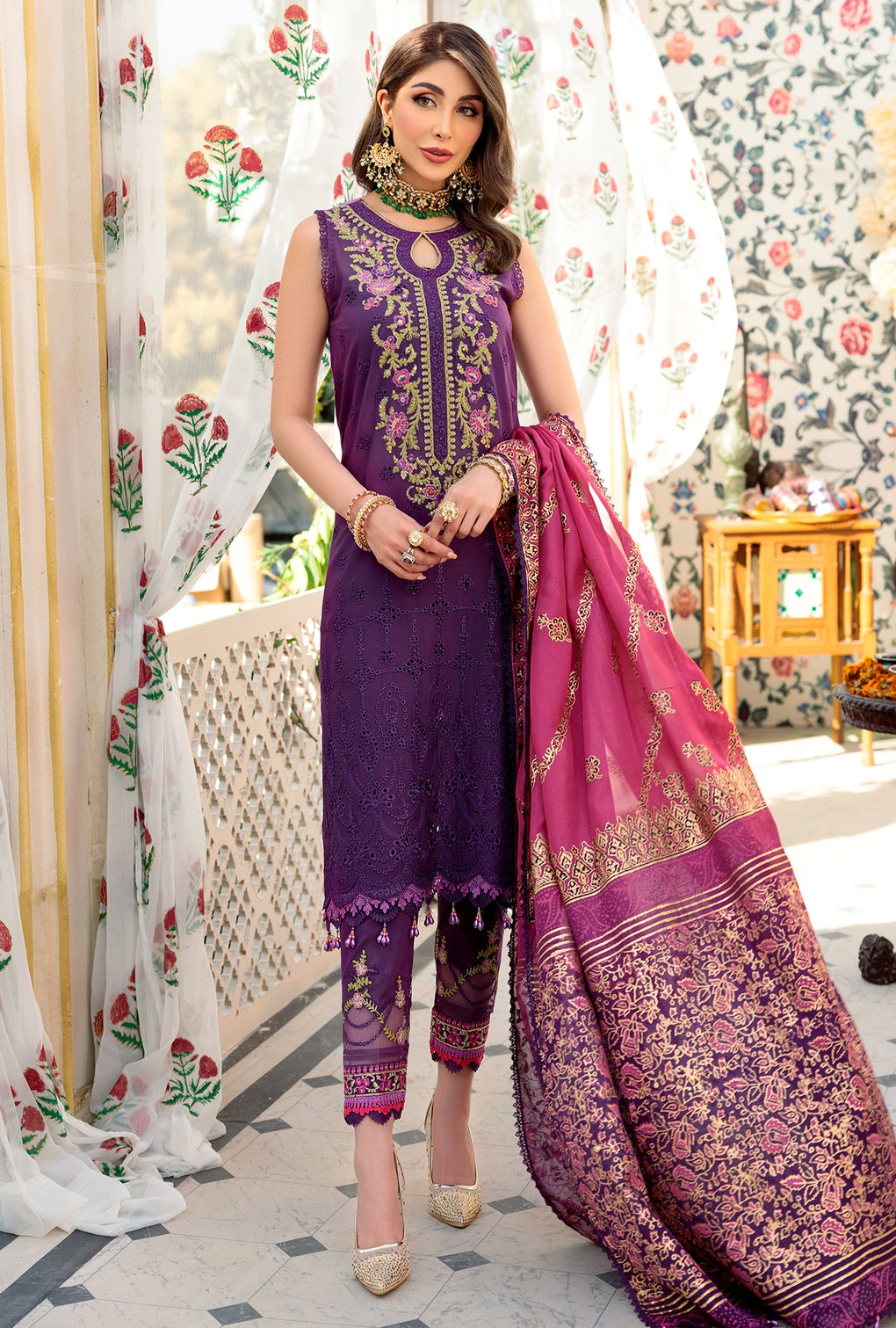 NEIDCHK22-D7-B-IMBER | Noor | Eid Chikankari Lawn 2022