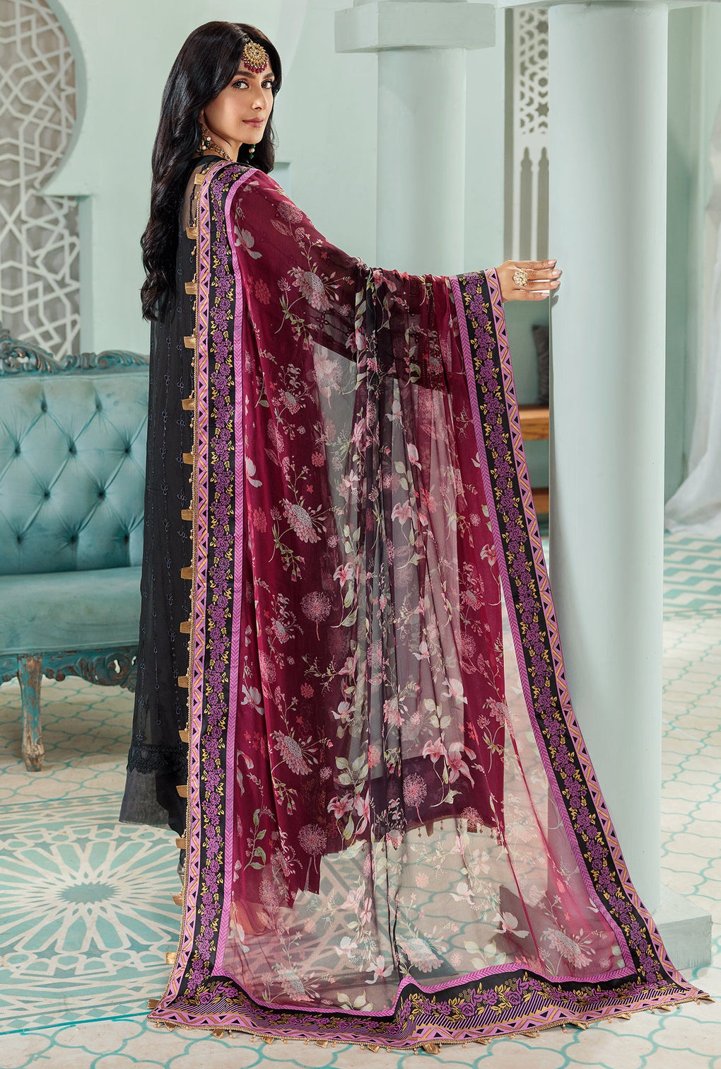 D8 - Noir | Noor | Chiffon Laserkari Collection 2022