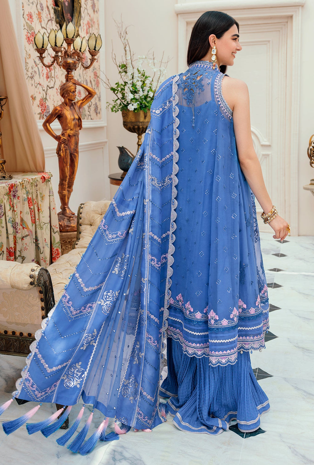 D7 - Azul | Noor | Chiffon Laserkari Collection 2022