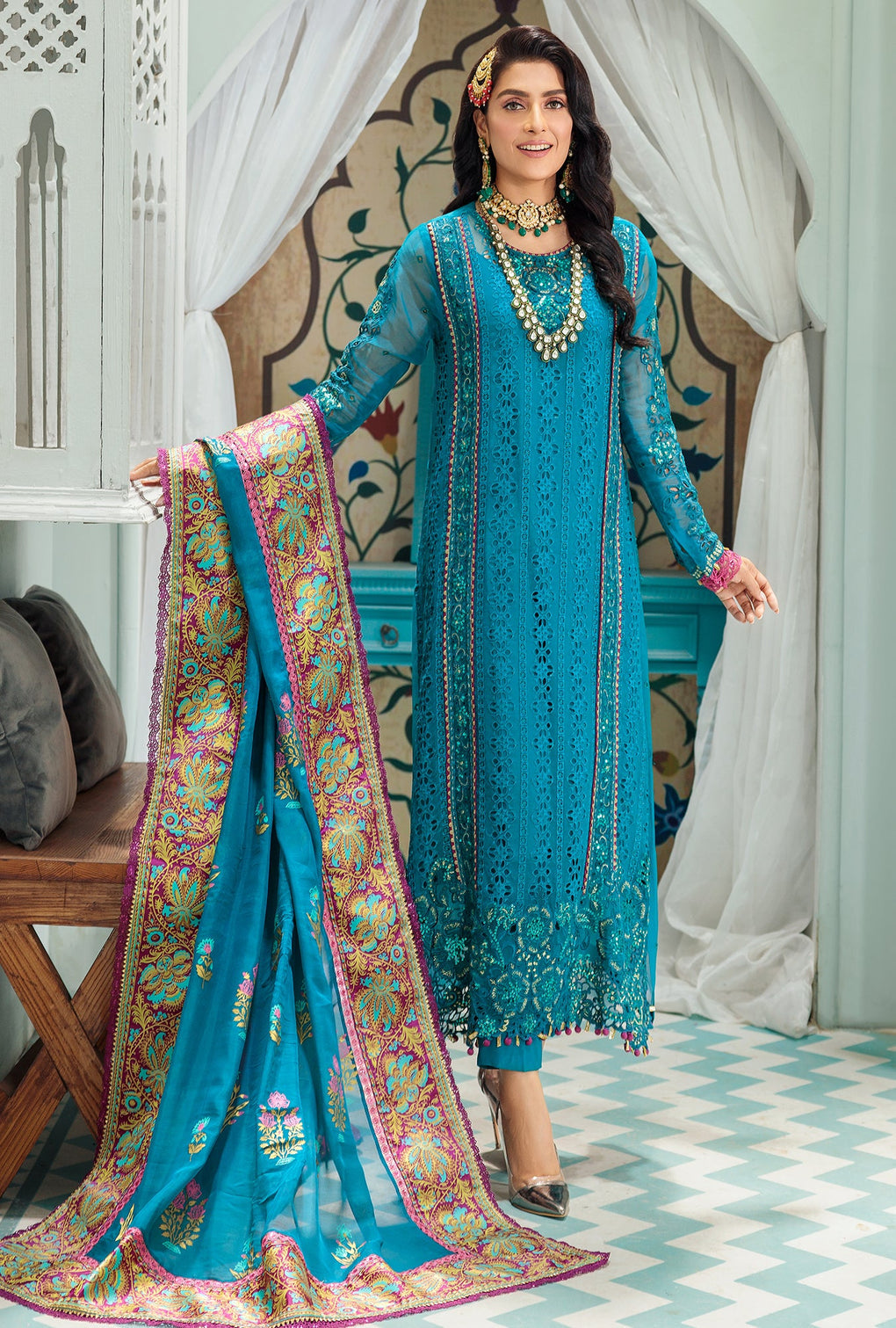 D5 - Aegean | Noor | Chiffon Laserkari Collection 2022