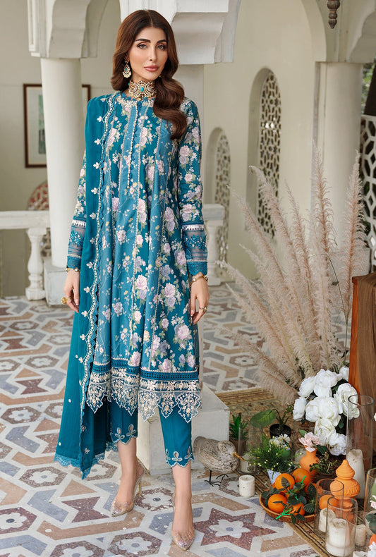 D5 - A - AROMA | Noor | Embroidered Prints Woolen Shawl Collection 2022