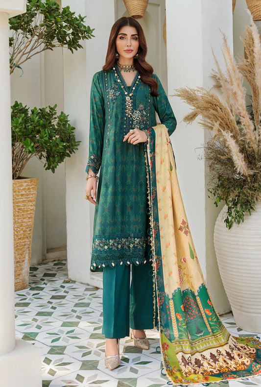 D6 - B - TIARA | Noor | Embroidered Prints Woolen Shawl Collection 2022