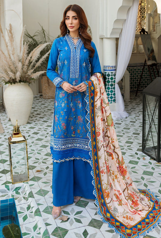 D7 - B - LAUREL | Noor | Embroidered Prints Woolen Shawl Collection 2022