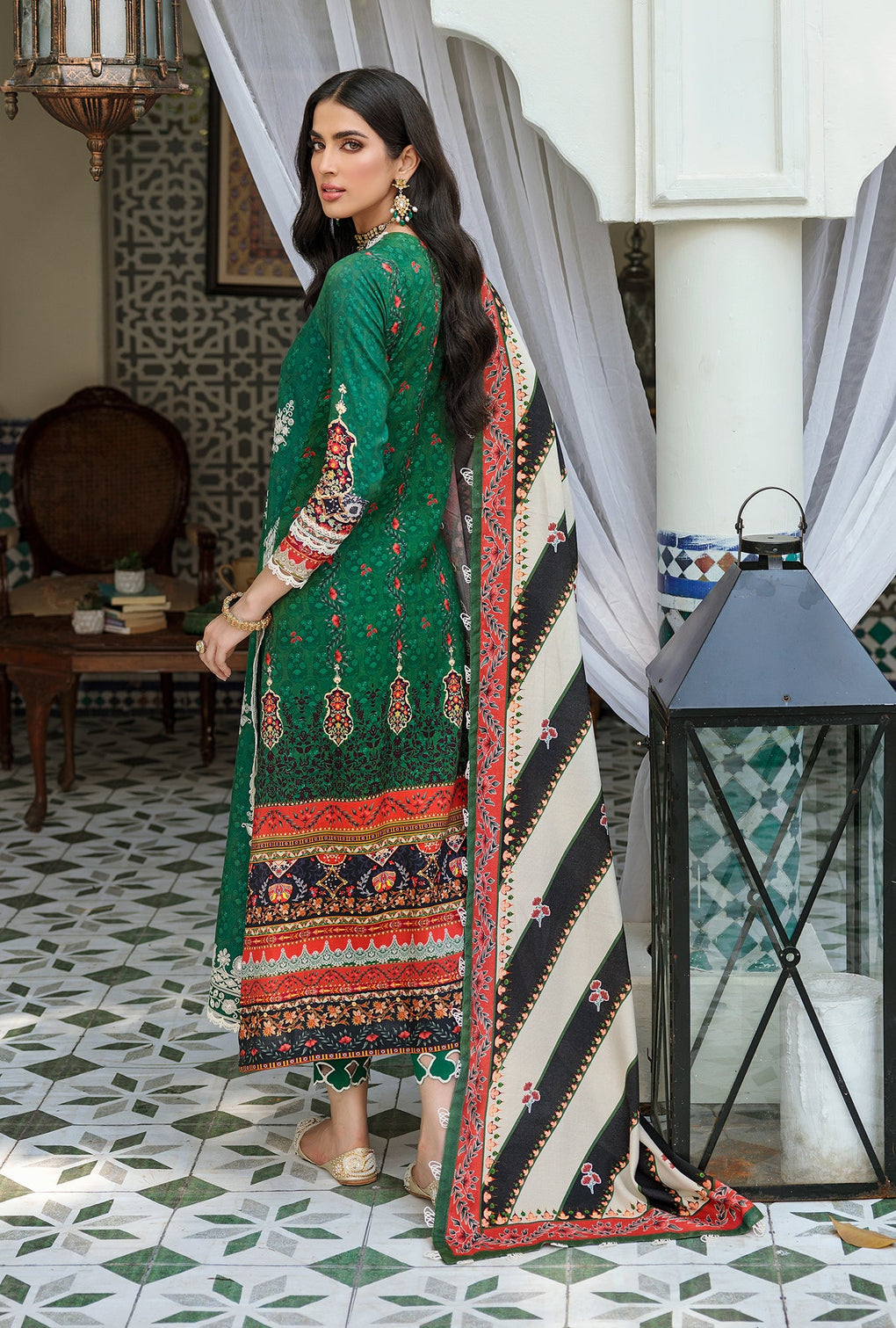 D3 - B - LUNA | Noor | Embroidered Prints Woolen Shawl Collection 2022