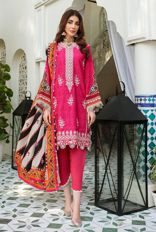 D3 - A - LUNA | Noor | Embroidered Prints Woolen Shawl Collection 2022