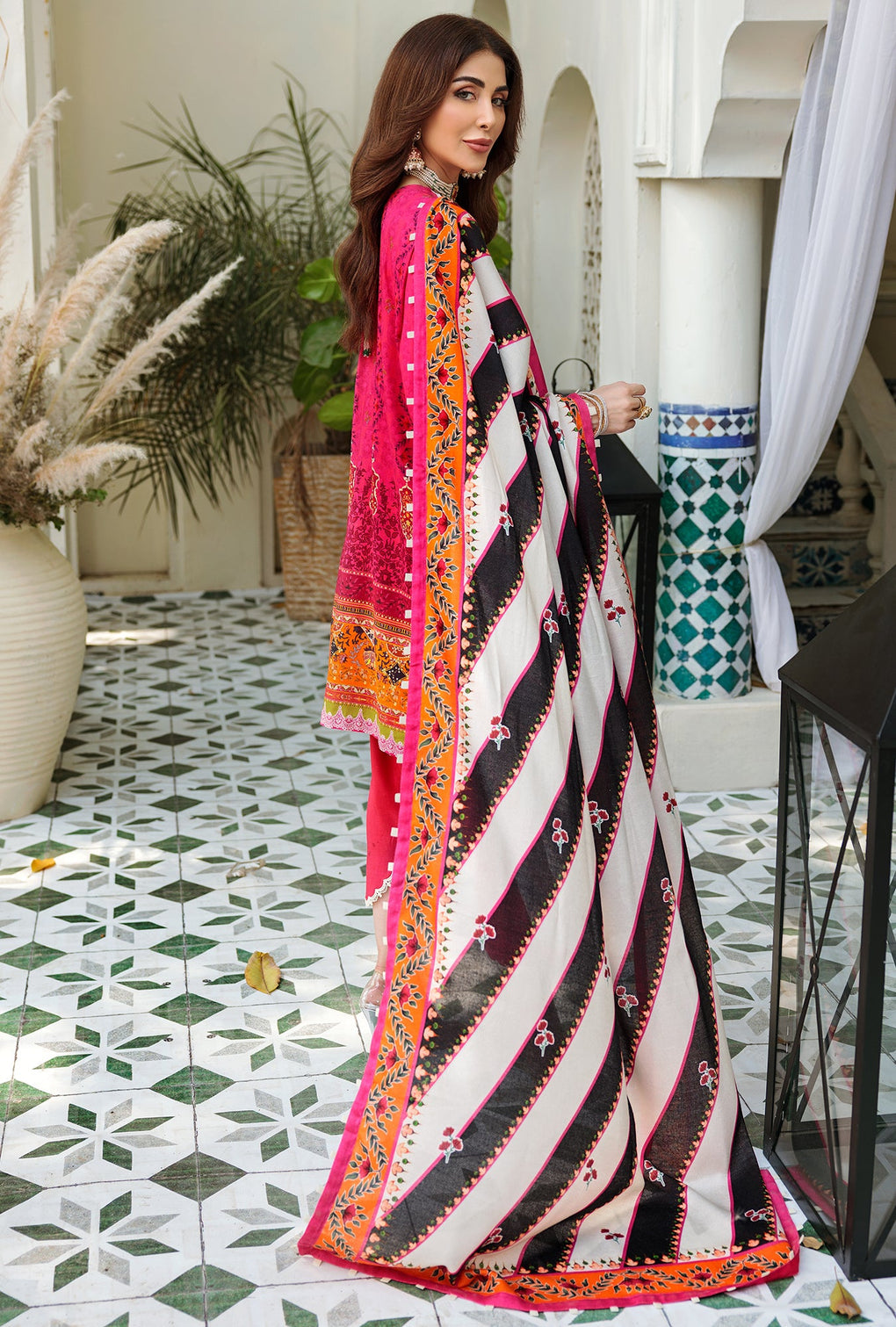 D3 - A - LUNA | Noor | Embroidered Prints Woolen Shawl Collection 2022