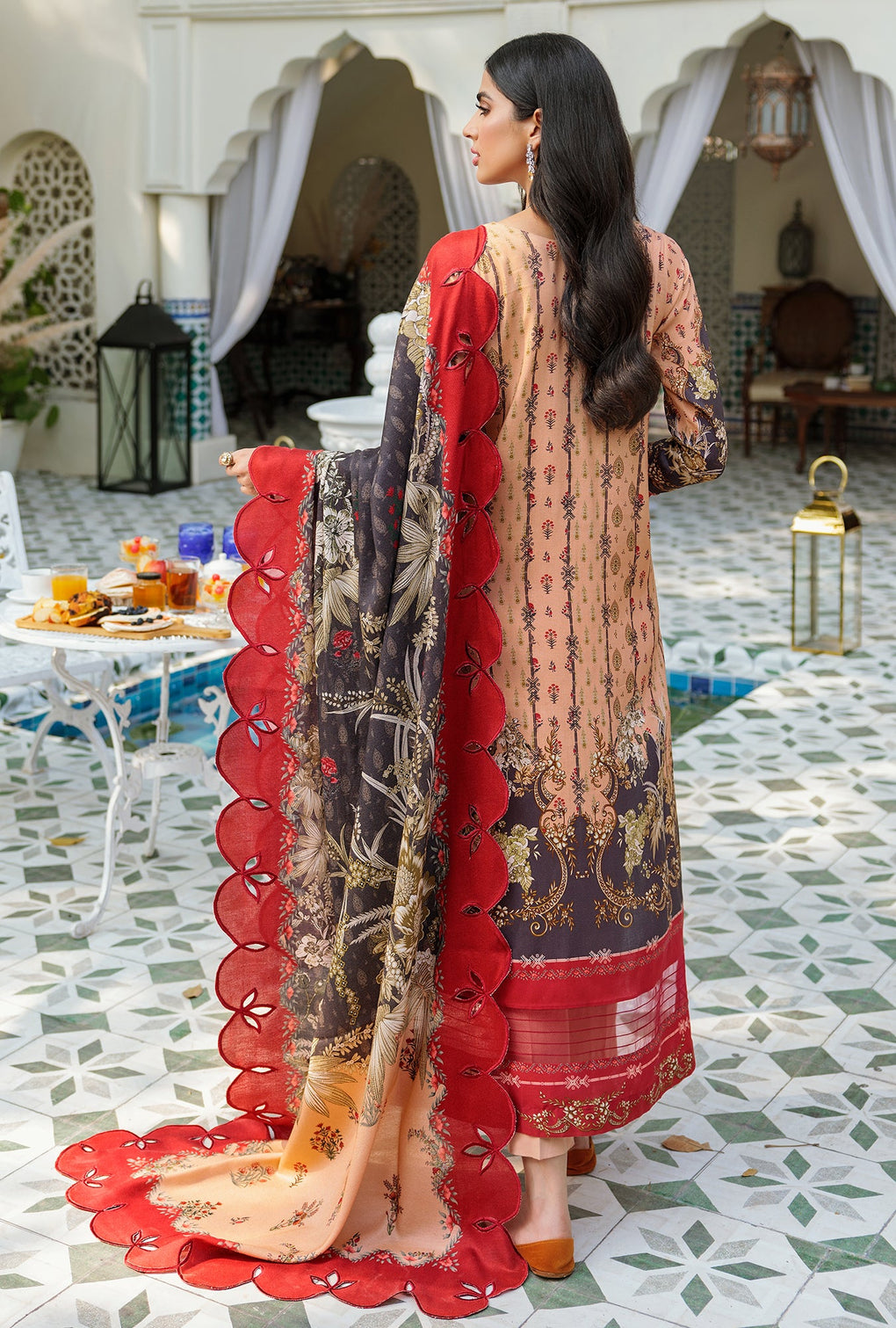 D4 - B - RAYA | Noor | Embroidered Prints Woolen Shawl Collection 2022