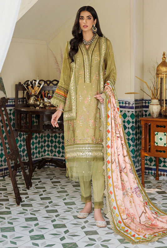 D7 - B - LAUREL | Noor | Embroidered Prints Woolen Shawl Collection 2022