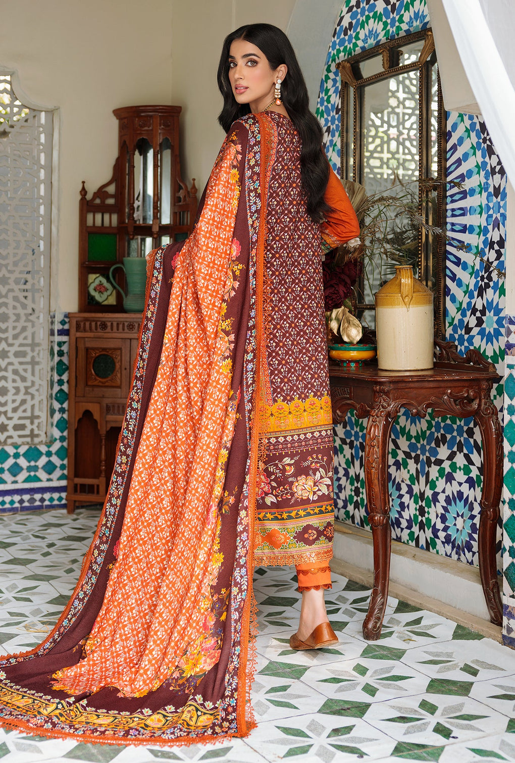 D8 - A - AVERY | Noor | Embroidered Prints Woolen Shawl Collection 2022