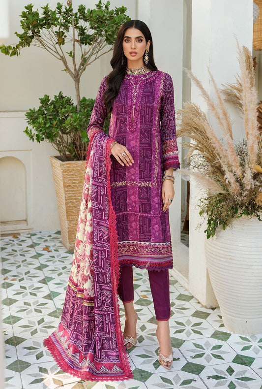 D2 - A - EVELYN | Noor | Embroidered Prints Woolen Shawl Collection 2022