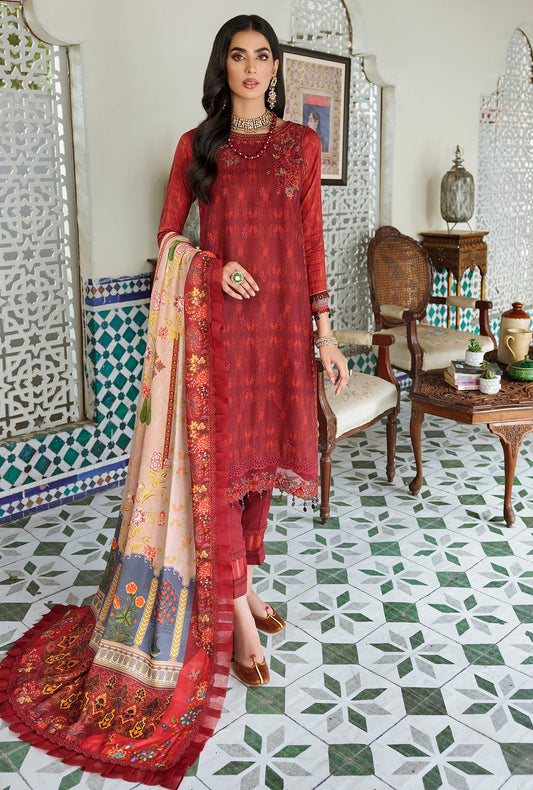 D6 - A - TIARA | Noor | Embroidered Prints Woolen Shawl Collection 2022