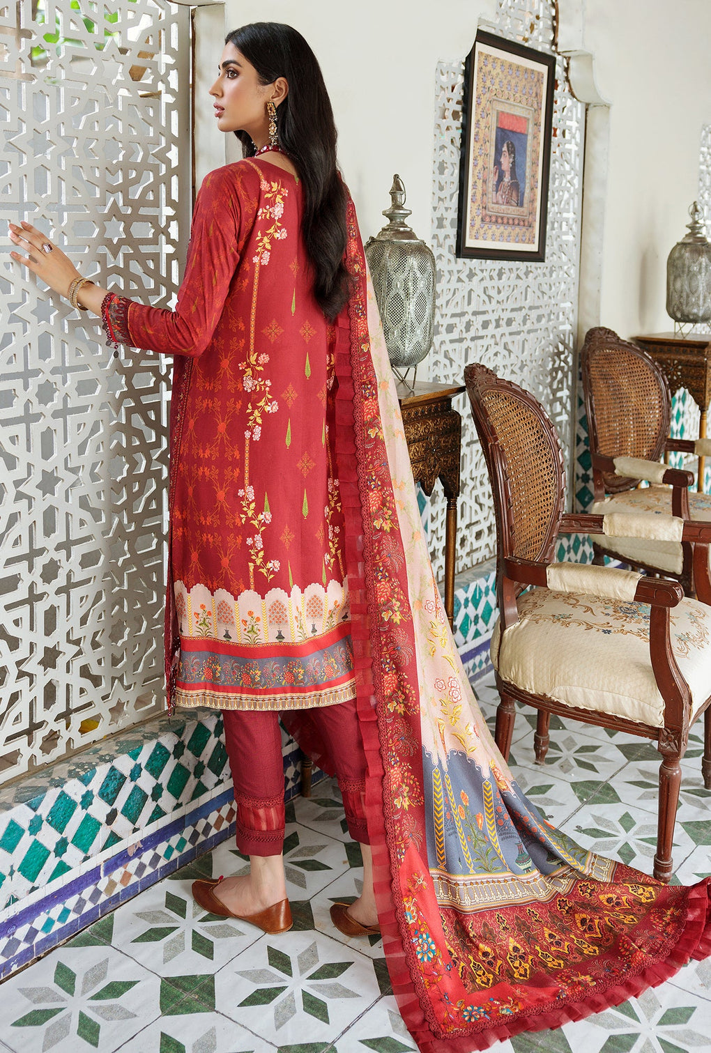 D6 - A - TIARA | Noor | Embroidered Prints Woolen Shawl Collection 2022